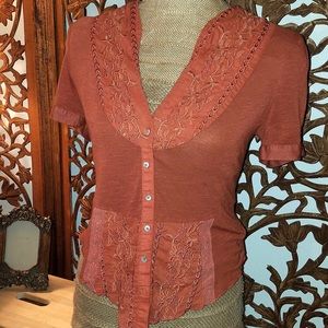 Orange bohemian blouse